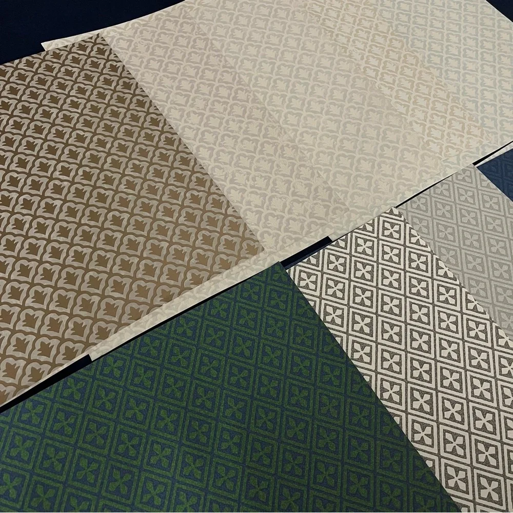 Pack of 10 Large Geometric Repeat Small Patterns Arts & Crafts Wallpaper Sheets